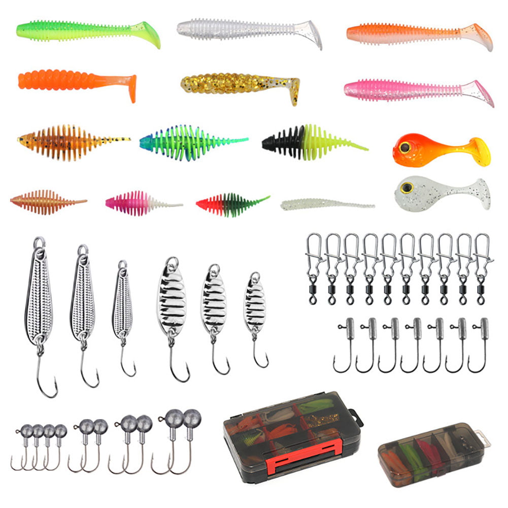  Nannday Soft Fishing Lures,12pcs PVC Soft Fishing Lures Bait  Worm-Style Tackle Set for Sea Freshwater Bait, Lifelike Worm-Style for  Lures(Red) : Sports & Outdoors