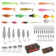 thumbnail image 3 of Juiluna 35pcs/75pcs Artificial Soft Baits Set, Fishing Lure Tackle Bait Kit with Fishing Tackle Box, Including Jigs Hooks Soft Worm Baits Suitable for Saltwater Freshwater, 3 of 7