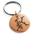 thumbnail image 1 of Stainless Steel Letter K Initial Floral Monogram Engraved Small Medallion Circle Charm Keychain Keyring, 1 of 1