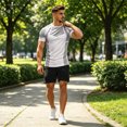 thumbnail image 6 of Men's Workout Shirts Quick Dry Seamless Short Sleeve Tshirts Breathable Compression Workout T-Shirt Geometric Print Athletic Tee For Gym Running Training, 6 of 6