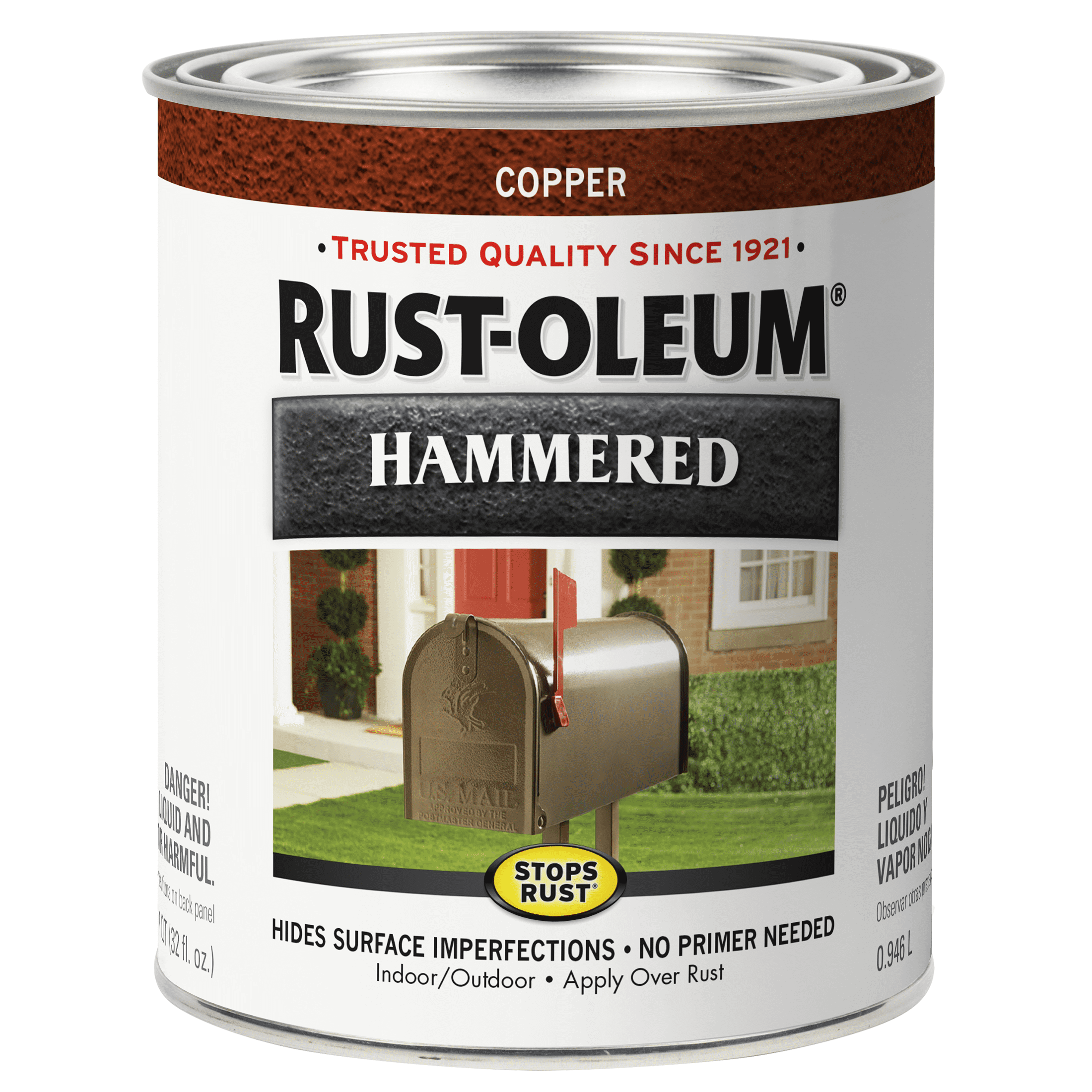 2 Pack, Copper(100 VOC), Rust-Oleum Stops Rust Hammered Paint- Quart