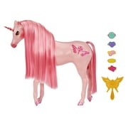 MGA's Dream Ella Candy Unicorn - Cherry, Glitter Lollipop Themed Pink Unicorn Horse with 5 Candy-Scented and Candy-Shaped Hair Clips, Long Mane, Brush and Scratch 'N Sniff Tag, Gift for 3-8 years