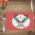 thumbnail image 3 of Christmas Aesthetic Placemats for Cafe Dining Table Home Washable Simple Drawing Entry Mat Whimsical Durable Door Mat Outdoor Entrance 6Pcs 17.7x13 Inches, 3 of 6