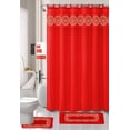 thumbnail image 1 of 18 Piece Bath Rug Set Prairie Navy/Sage/Red Design Bathroom Rugs Matching Shower Curtain Mat/Rings Towel Set (Florida Red)…, 1 of 1