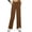 6# Coffee, variant on Summer Linen Pants for Women Wide Leg Elastic Waist Casual Beach Vacation Lounge Wear Dressy Flowy Plus Size Trouser Coffee L