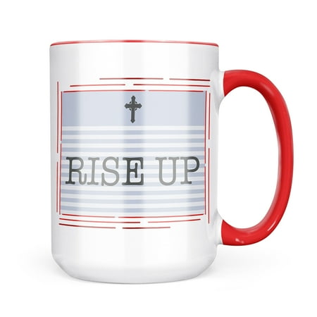 

Neonblond Rise Up Religious Easter Cross Blue Mug gift for Coffee Tea lovers