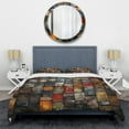 thumbnail image 3 of Designart "Earth Colors Tiles in Colorful Patterns I" Abstract Tile Bedding Covert Set - Abstract Colorful Modern Bed Set With 2 Shams, 3 of 5