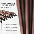 thumbnail image 6 of BNM Solid Blackout Back Tab Curtains, Set of 2, 52" x 63", Cappucino, 6 of 11