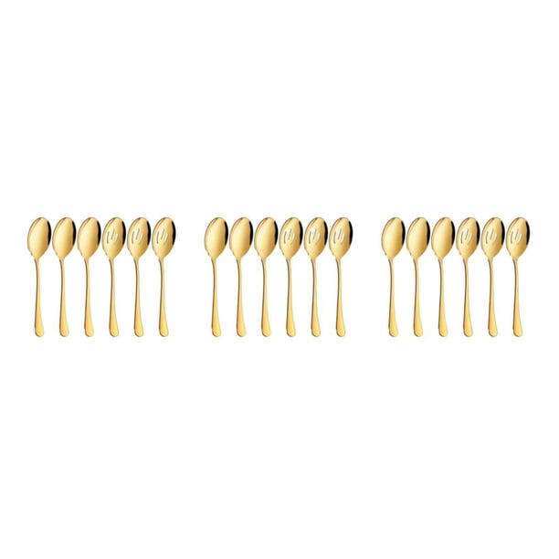 Inteprter 6 unids/set cucharas de acero inoxidable duraderas y seguras para un juego diario de cubiertos de acero inoxidable sin preocupaciones Type1 NO1