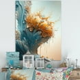thumbnail image 2 of Designart Abstract Blue And Gold Leaves I Canvas Wall Art, 2 of 5