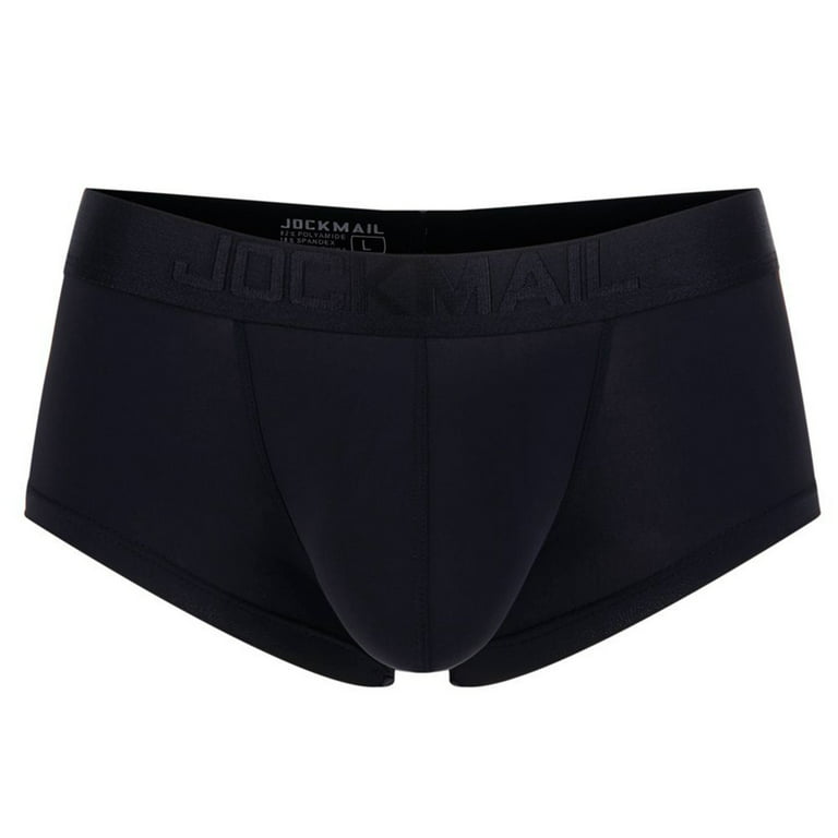 OVTICZA Mens Underwear Boxer Briefs Ice Silk Comfortable Sexy Men's  Underwear on Clearance Black XL 