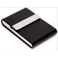 thumbnail image 3 of Estuche elegante de metal para tarjetas de visita, tarjetero de piel con cierre magnético para hombres y mujeres, monedero compacto para tarjetas profesionales, color negro, 3 of 6