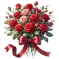 thumbnail image 4 of Calcomanía de pared de la calcomanía del baño de rosas para el bouquet para el baño decorativo de accesorio multifuncional 27.5x29.5cm pegatina de, 4 of 8