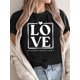 thumbnail image 1 of Letter Print Short Sleeve, Casual Short Sleeve Round Neck T-shirt, Women's Clothing Tee For Adult, Men, Women, Teen, Teenager, Adolescent, Youth, 1 of 5