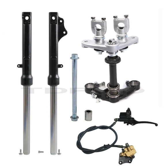 20.5" 520mm 27mm Front Forks Shock   Triple Tree Clamps   Brake Assembly   Axle Bolt for Disc Brake CRF XR CRF50 XR50 70cc 90cc 110cc 125c Mini Pit Dirt Bike Apollo SSR Taotao Motorcycle