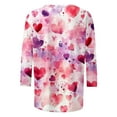thumbnail image 4 of Gamivast Valentines Day Sweatshirts for Women Plus Size 3/4 Sleeve Cute Heart Love Graphic Blouse Holiday Casual Crew Neck Tunic Trendy Tees, 4 of 5