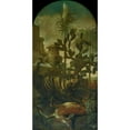 thumbnail image 2 of Ignaz Heinitz von Heinzenthal 14x24 Gold Ornate Framed and Double Matted Museum Art Print Titled - Hyaena, Antelope and Kasuar in a Cactus Landscape (1723), 2 of 4