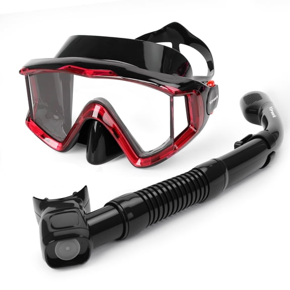 Yimserk Snorkeling Gear for Adults, Anti-Fog 180°Panoramic Snorkel Mask Set with Dry Top Snorkel Tube, Soft Silicone Scuba Gear, Adult Snorkel Set with Mesh Bag for Swimming Diving Travel