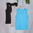 thumbnail image 2 of YunPes 3 Pack Girls Ribbed Tank Tops Crew Neck Sleeveless Shirts Kids Stretch Tight Summer Camisole Undershirts Racerback Tank Tops, 2 of 9