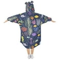 thumbnail image 2 of FORMRS Wearable Blanket Hoodie with Sleeves for Kids Cozy Flannel Sweatshirt, Vibrant Ocean Pattern, 2 of 7