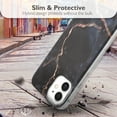 thumbnail image 5 of Vena Melange Marble Case Compatible with Apple iPhone 12 Mini (5.4"-inch), (Drop Proof Protection) Stylish Glitter Sparkle Bumper Case Cover - Black, 5 of 8
