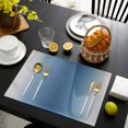 thumbnail image 3 of Navy Blue Grey Ombre Placemats Set of 6, Farmhouse Gradient Minimalist Placemats for Dining Table, Place Mats for Kitchen Tabletop, Waterproof Wipeable Dining Table Mats Set, 3 of 9