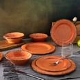 thumbnail image 3 of Juego de vajilla LEHAHA Crackle de melamina 12 piezas naranja, 3 of 9