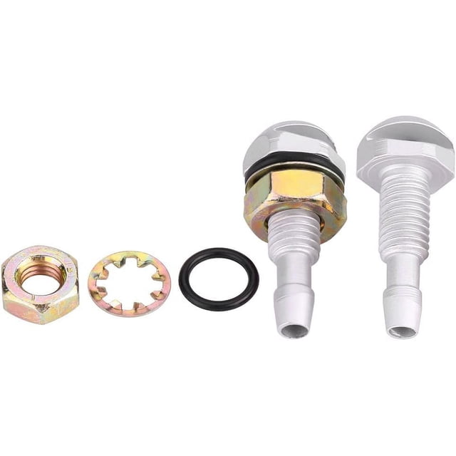 ZOUSSIQI 2pcs Windshield Washer Nozzle, Universal Car Auto Windshield Wiper Spray Jet Nozzle Replacement Kit(Silver) CA919-42591