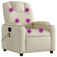 thumbnail image 1 of vidaXL Massage Recliner Chair Cream Faux Leather, 1 of 5