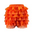 thumbnail image 4 of Women's Tennis Skirts Summer Multilayer Lace Trim Beachy Flowy Tiered Hemline Holiday Resort Wear Skirt For Women Orange L, 4 of 4