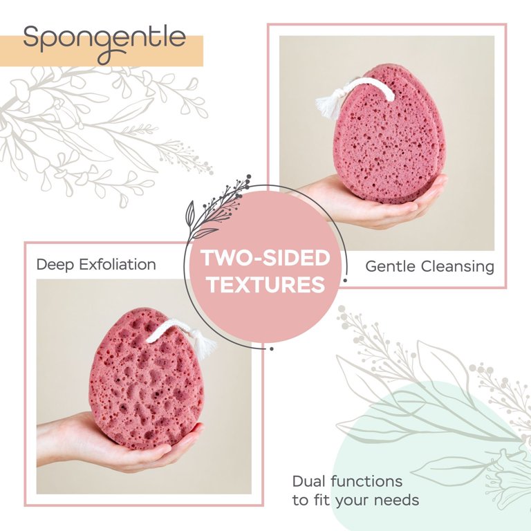 Spongentle Deep Cleansing Body Loofah Sponge Multiple Textures for Gentle  and Deep Exfoliation, 3-Pack