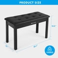 thumbnail image 5 of MUSTAR Wooden Duet Piano Bench with Storage Compartment,Padded Dual Seat,Keyboards Organ Stool with Hidden Sheet Music Organizer(Black), 5 of 18