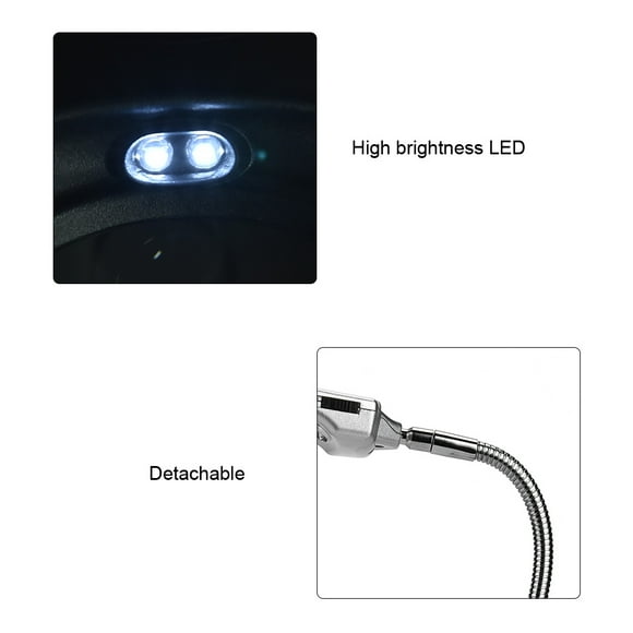 Lámpara De Escritorio De Lupa Estable, Lupa LED, Diseño De Clip Con Lente 2.5x/5x Para Trabajo De Trabajo De Trabajo Para El Trabajo De Escritorio.