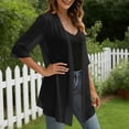 thumbnail image 5 of LIaqionyy Womens Soft Cardigans Summer Lightweight 3/4 Sleeve Cardigan Open Front Casual Loose Cover up Clothes, 5 of 7