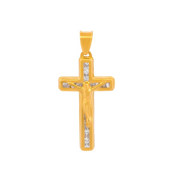 Dije Cristo Liso 2.1 cm Oro Sólido 14k Bautizo Primera Comunión