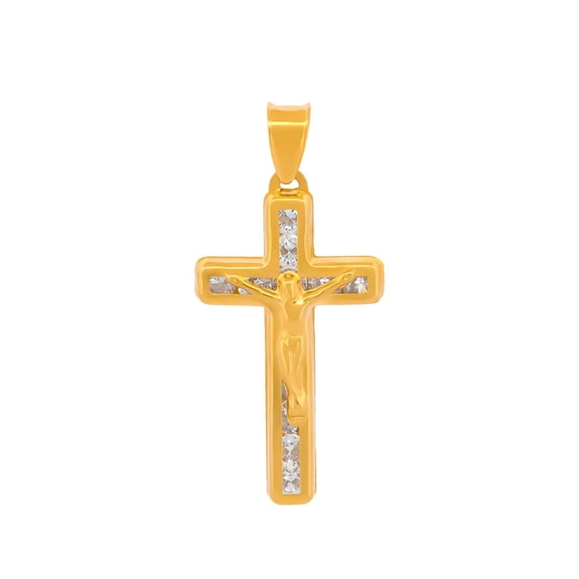 Dije Cristo Liso 2.1 cm Oro Sólido 14k Bautizo Primera Comunión
