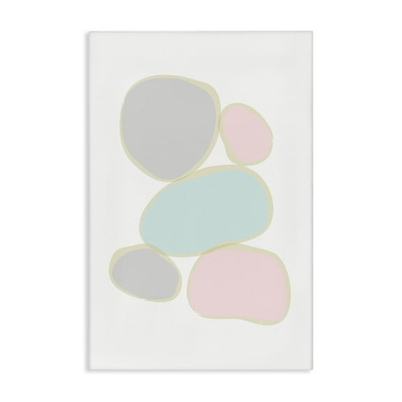 Stupell Industries Minimal Pastel Pebbles Abstract Painting Gallery Wrapped Canvas Art Print Wall Art, 16 x 24