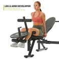 PRCTZ Adjustable Weight Bench with Olympic Squat Rack, Arm and Leg Developer with Preacher Pad