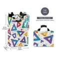 thumbnail image 2 of Yayeee Freestanding Laundry Hamper with Handle Collapsible Large Storage Basket for Clothes, Green Simple Triangles, 2 of 7