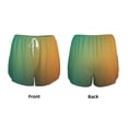 thumbnail image 5 of Lsque Orange To Teal Gradient Printed Women's Running Shorts with Liner Pockets,Elastic Quick Dry Workout Athletic Gym Yoga Shorts,Womens High Waist Shorts-Small, 5 of 9