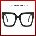 thumbnail image 2 of Fashion Oversized Blue Light Blocking Glasses For Women Men Trendy Big Square Frame Computer Eyeglasses, 2 of 8