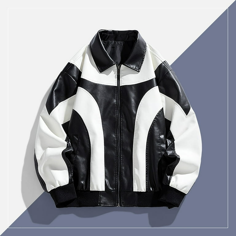 新品　LUSTER FAKE LEATHER JACKET miqiqism Man's Motorcycle Biker Jackets Stylish Design Faux