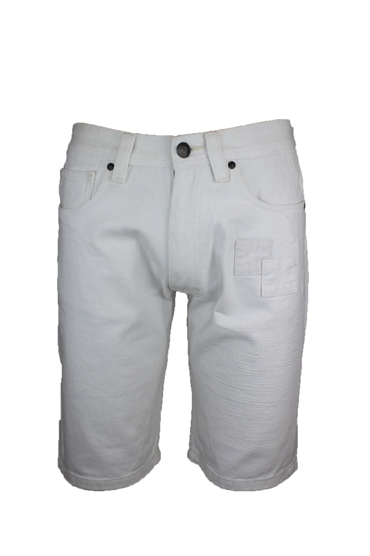 Veno Clothing Men's Skinny Fit Denim Shorts White