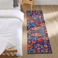 thumbnail image 3 of Yayeee Runner Rug for Bedroom 2'x6' Machine Washable Hallway Non Slip Mat, Red Geometric Eagle, 3 of 8