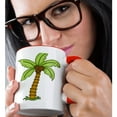 thumbnail image 2 of 3drose, Cute Green Palm Tree with Coconuts Illustration, 11oz Two-tone Red Mug, 2 of 6