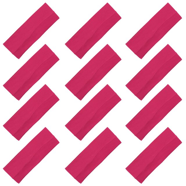 Paquete de diademas de algodón de 3.0 in elásticas para yoga, suaves y elásticas, diademas deportivas, diadema de moda para adolescentes, mujeres y niñas de Kenz Laurenz (12 diademas de color rosa fue