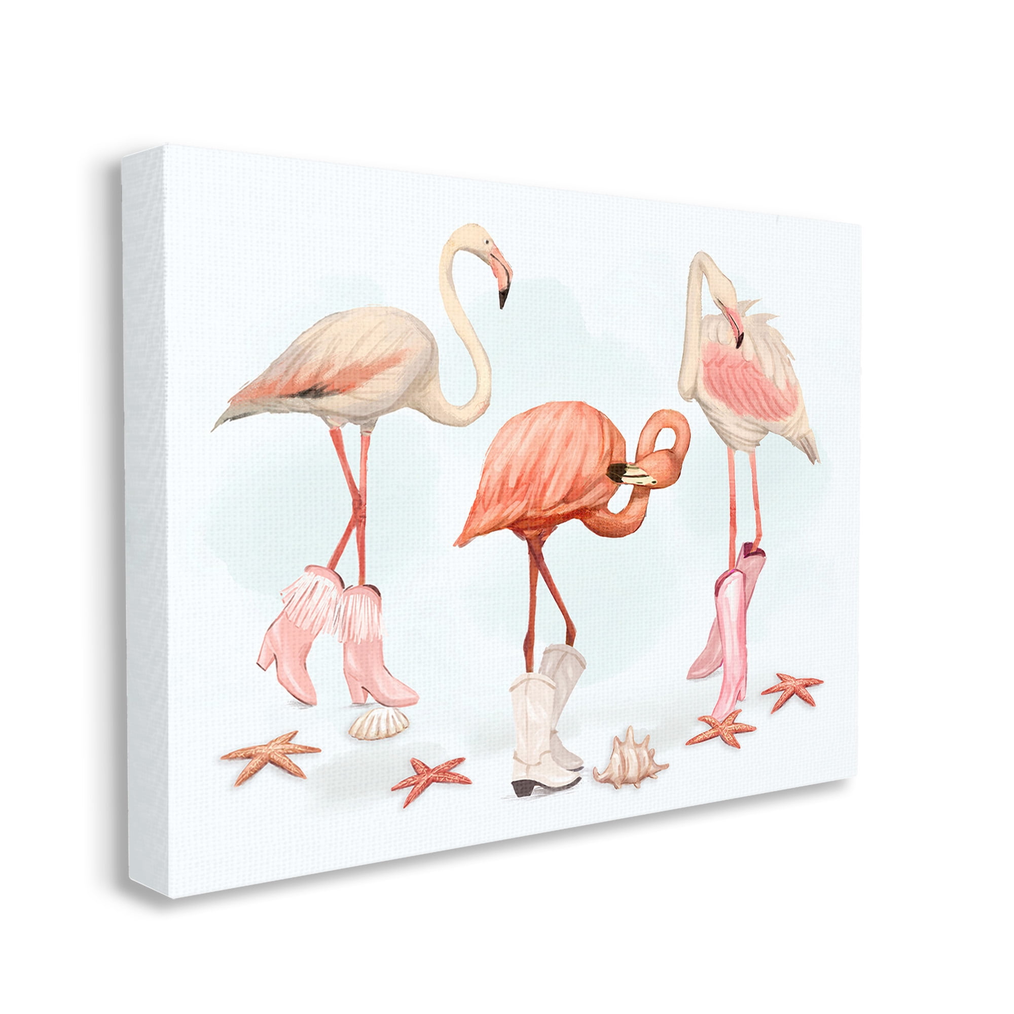 Stupell Industries Minimal Cowgirl Flamingos Animals & Insects Painting Gallery Wrapped Canvas Art Print Wall Art, 30 x 24