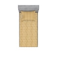 thumbnail image 2 of Ambesonne Geometric Fitted Sheet & Pillow Sham Set, Diamond Shape Dots, Full, Caramel and Beige, 2 of 3