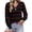 Black, variant on Womens Sweaters Striped Pullover Tops Lightweight Casual Long Sleeve Scalloped V Neck Knit Sweater,Holiday,Vacation Outfits,Resort Wear,Fall Winter Clothes