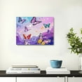 thumbnail image 5 of Yiluyinqing Butterflies Purple Background Canvas Wall Art Decor Ready To Hang - Home Living Room Bedroom Office Hotel Salon Decorations 20x16in, 5 of 6